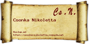 Csonka Nikoletta névjegykártya