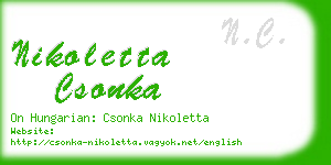 nikoletta csonka business card